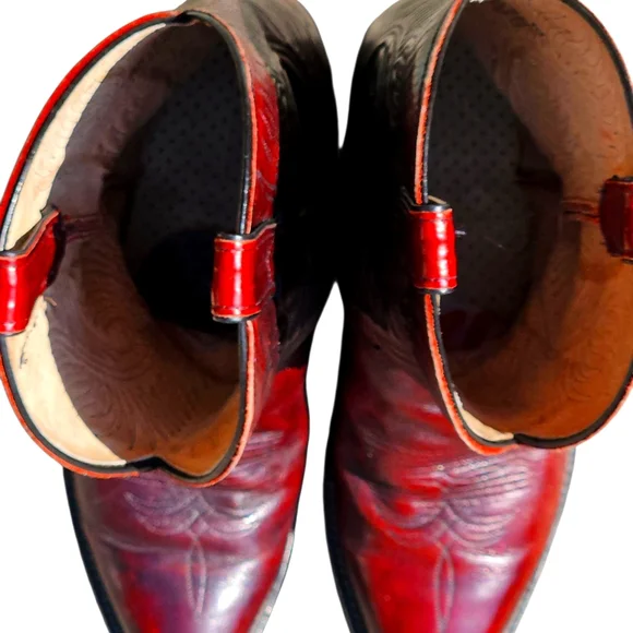 Abilene Brown Leather Western Boots with Decorative Stitching Men 10 - Picture 6 of 9